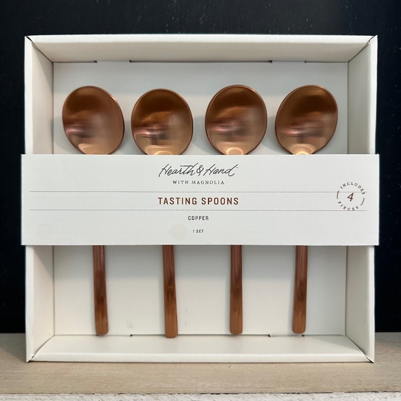 Hearth & Hand Magnolia Stainless Steel Tasting Spoons Copper Finish Set of 4 - Picture 4 of 9